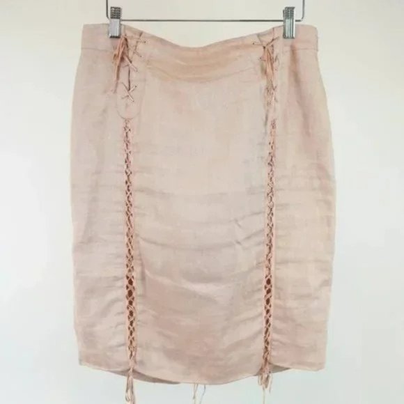 Roberto Cavalli Pink Lace-Up Skirt